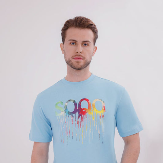 SOQO S-DRIP T-shirt - Light Blue