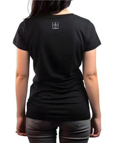 SOQO Notting Hill Carnival Graphic Tee | Black | Women | Streetwear Tee | Vibrant Patterned Letters