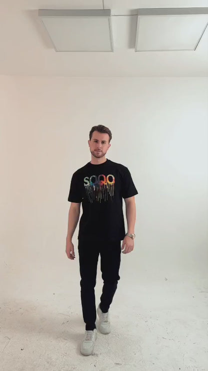 SOQO Drip Tee Shirt  - Black SQ0002